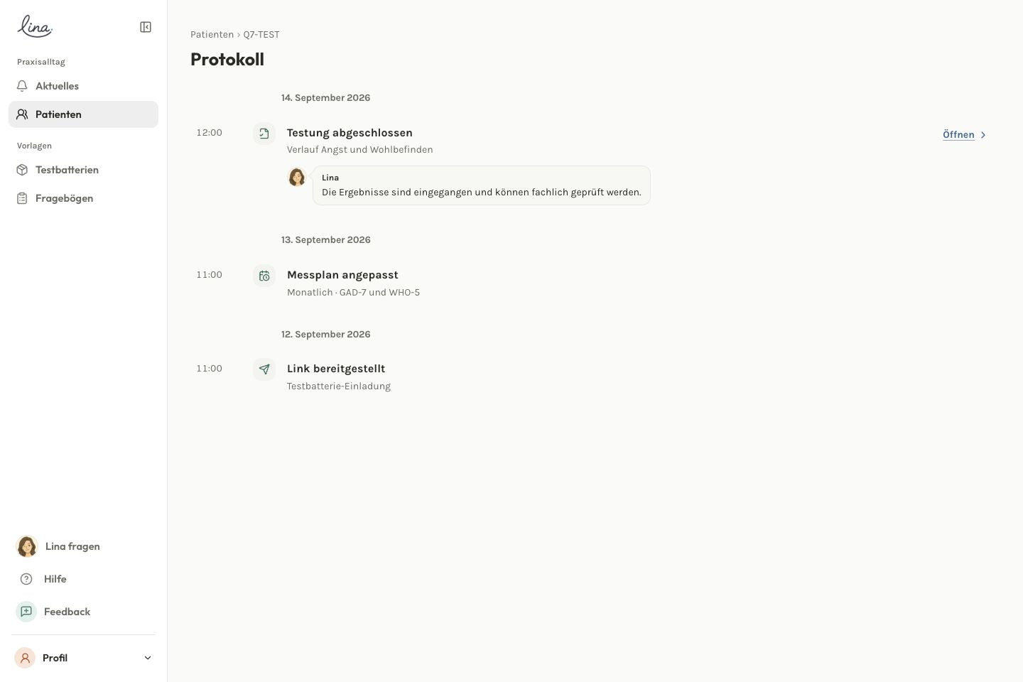 Das chronologische Protokoll einer Patientenakte